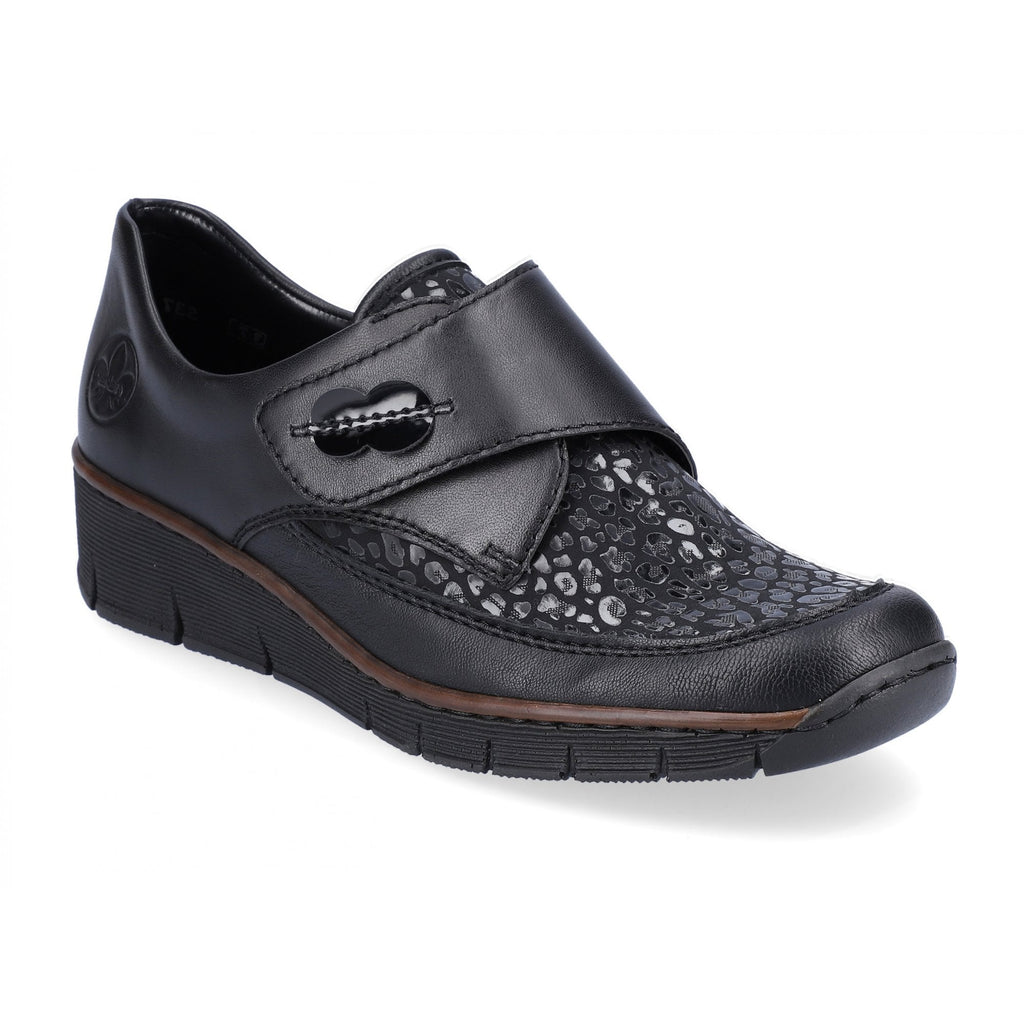 Rieker 537C0 Hook & Loop Fastening Shoe - Black - image 001 |ww_colour=black|ww_order=001|