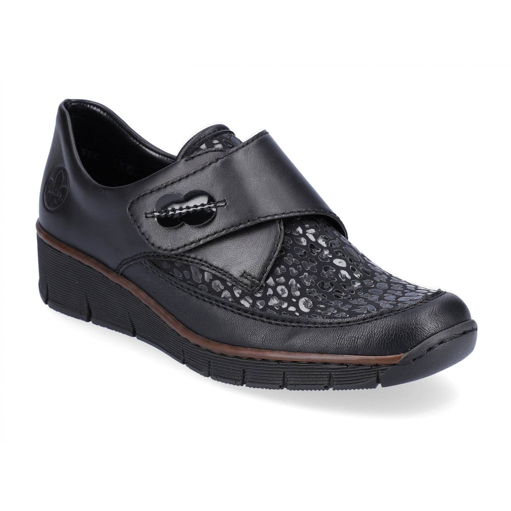 Rieker 537C0 Hook & Loop Fastening Shoe - Black - image 001 |ww_colour=black|ww_order=001|