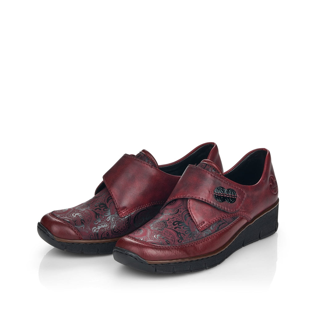 Rieker Hook & Loop Fastening Shoe - Red - image 002 |ww_colour=red|ww_order=002|