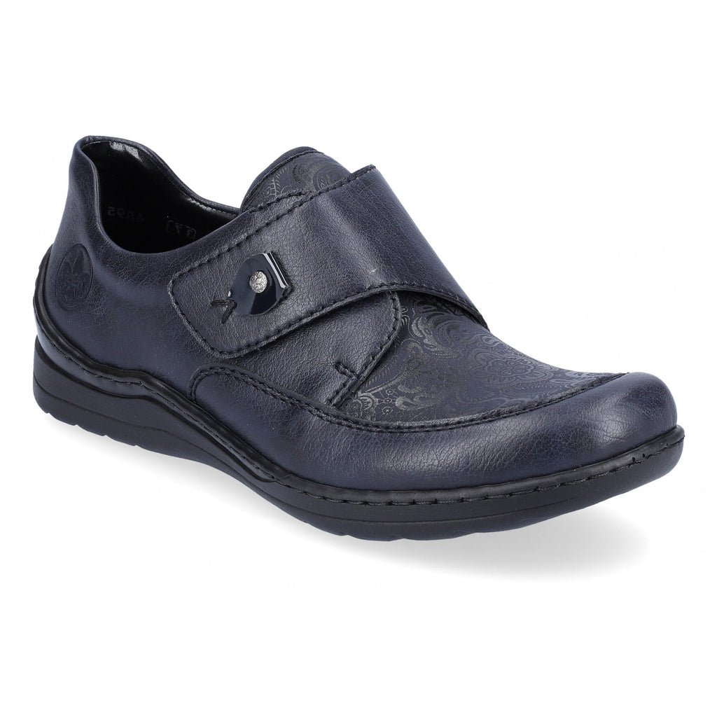 Rieker 48951 Wide Fitting Hook & Loop Shoe - Blue - image 001 |ww_colour=blue|ww_order=001|