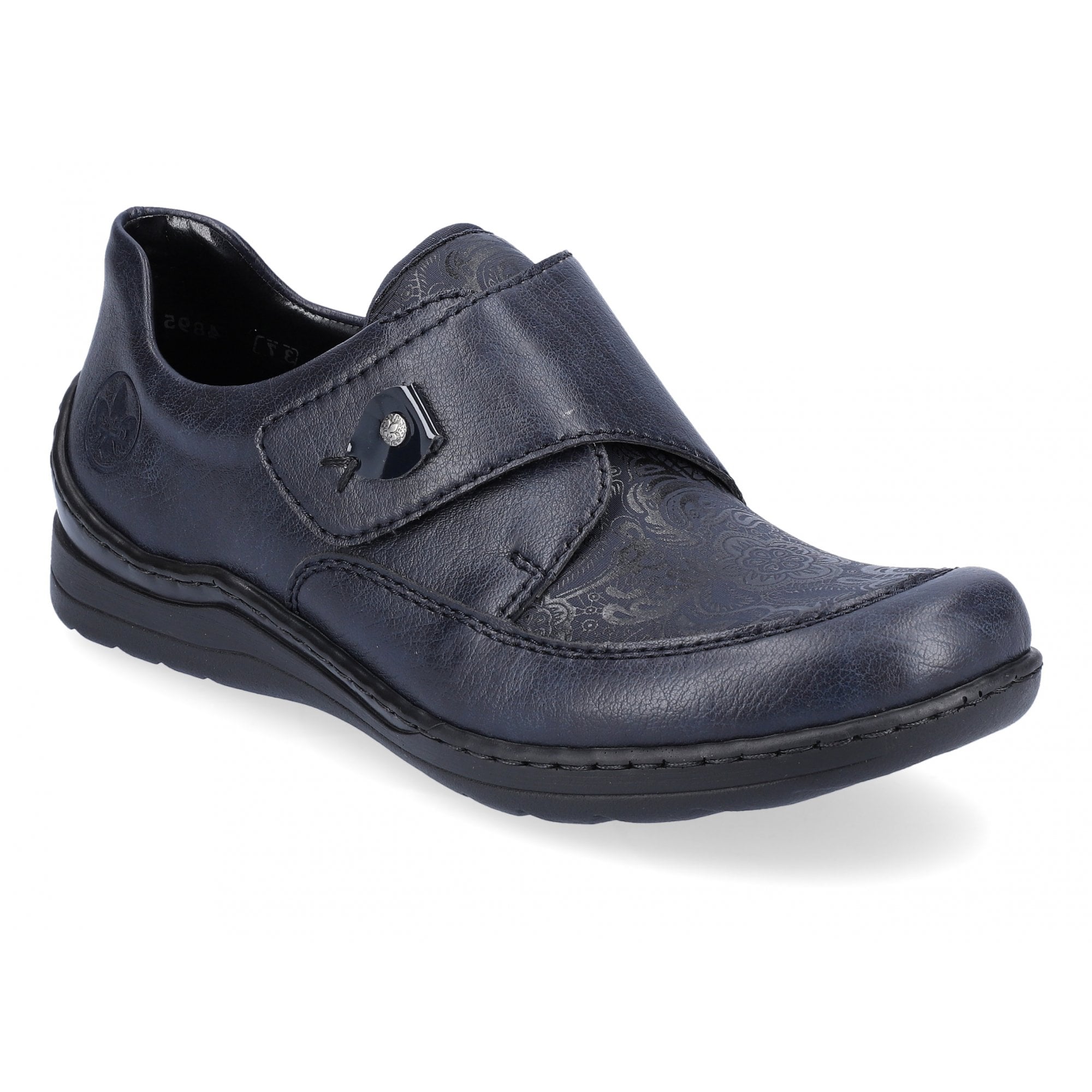 Rieker 48951 Wide Fitting Hook & Loop Shoe - Blue - image 001 |ww_colour=blue|ww_order=001|