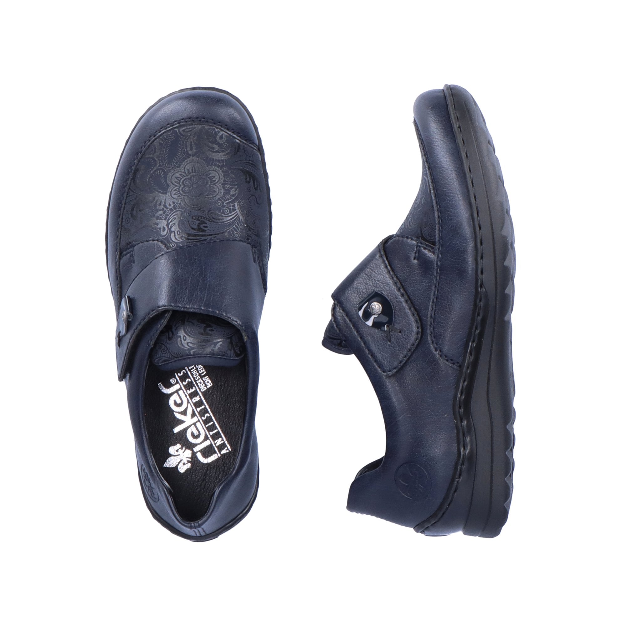 Rieker 48951 Wide Fitting Hook & Loop Shoe - Blue - image 004 |ww_colour=blue|ww_order=004|