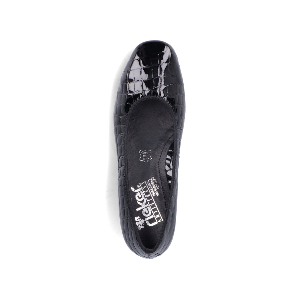 Rieker Leather Heeled Court Shoe - Black - image 004 |ww_colour=black|ww_order=004|