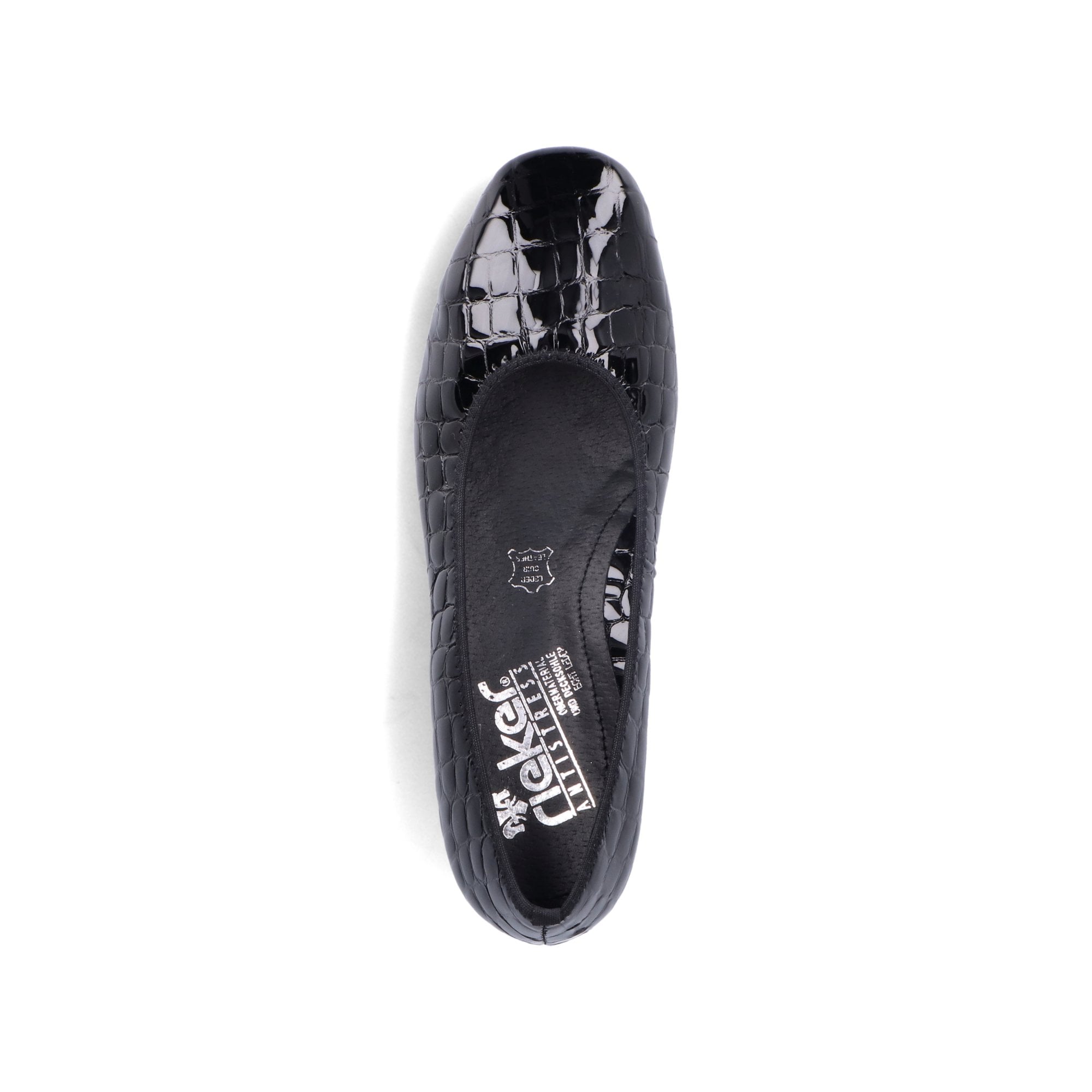 Rieker Leather Heeled Court Shoe - Black - image 004 |ww_colour=black|ww_order=004|