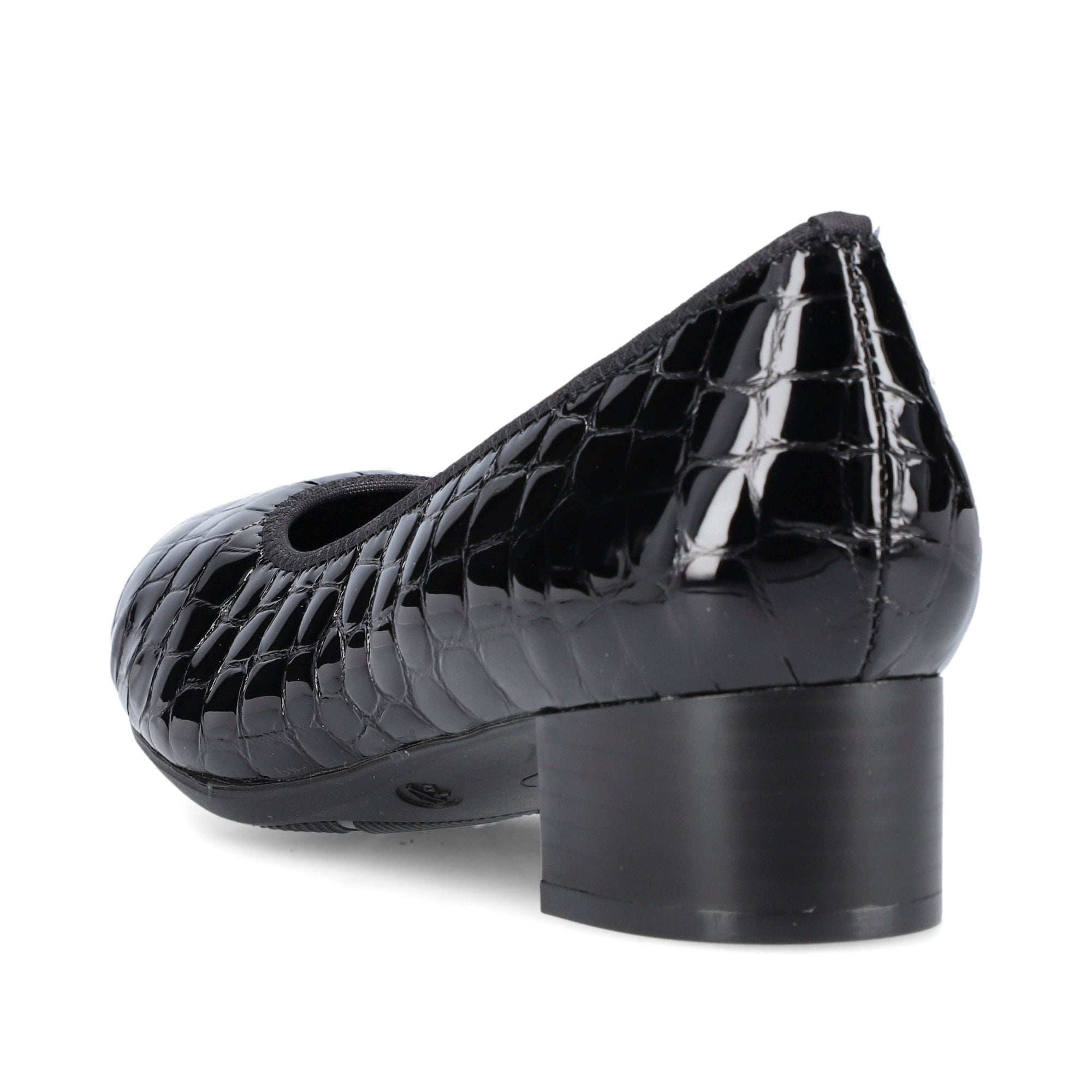 Rieker Leather Heeled Court Shoe - Black - image 007 |ww_colour=black|ww_order=007|