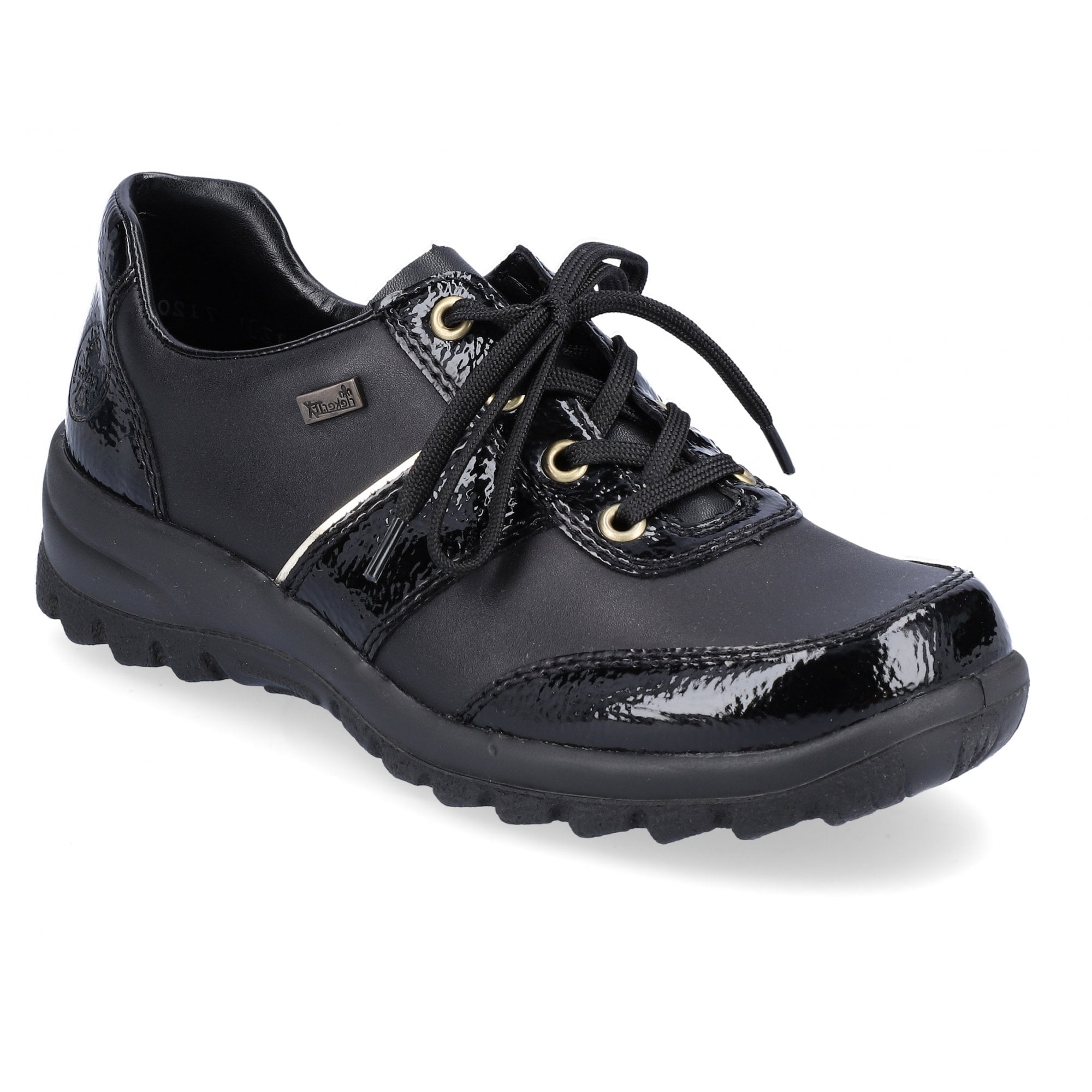 Rieker L7120 Eike Water Resistant Lace Up Shoe - Black - image 001 |ww_colour=black|ww_order=001|