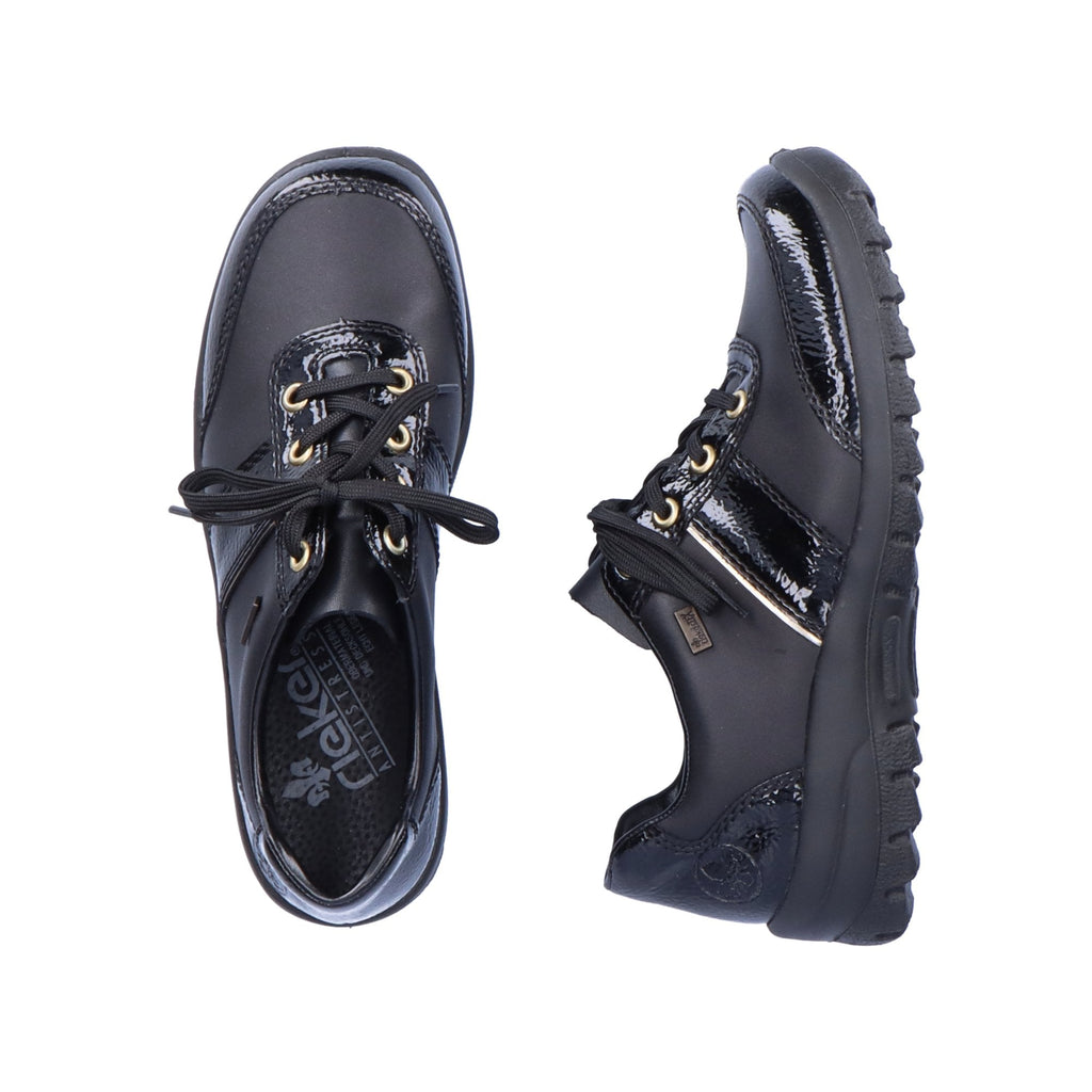 Rieker L7120 Eike Water Resistant Lace Up Shoe - Black - image 003 |ww_colour=black|ww_order=003|