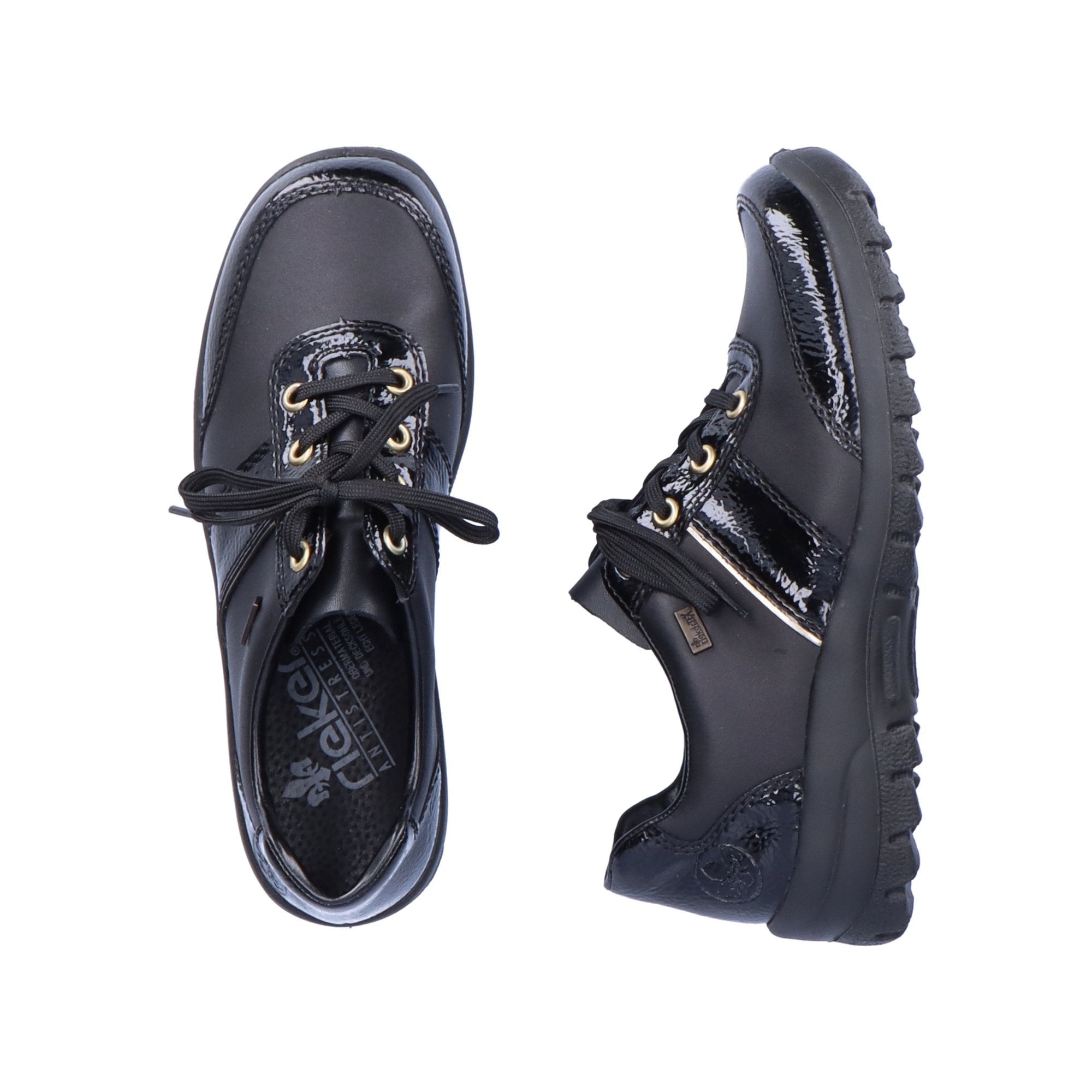 Rieker L7120 Eike Water Resistant Lace Up Shoe - Black - image 003 |ww_colour=black|ww_order=003|