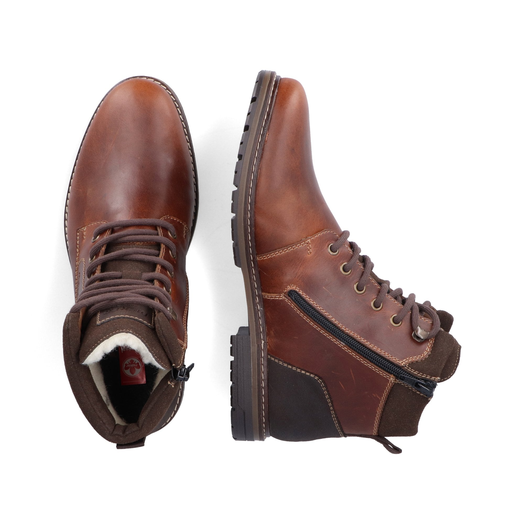 Rieker 13740 Lace & Zip Up Ankle Boot - Tan - image 003 |ww_colour=tan|ww_order=003|