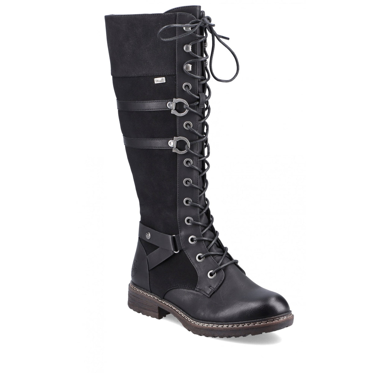 Rieker 94732 Long Lace Up/Zip Boot - Black - image 001 |ww_colour=black|ww_order=001|
