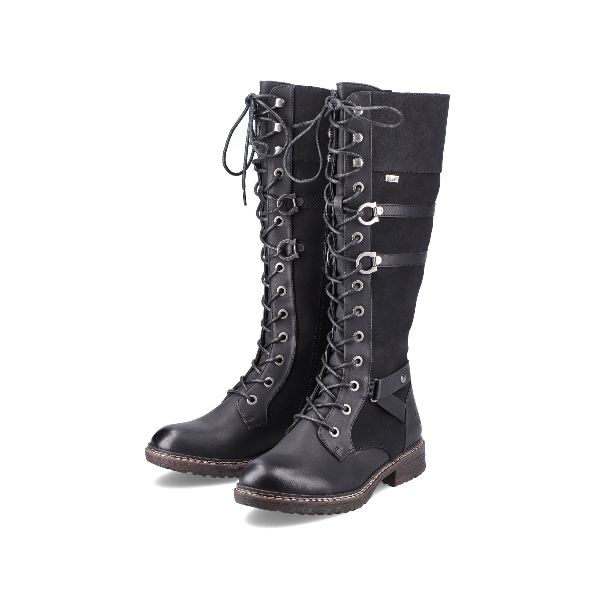 Rieker 94732 Long Lace Up/Zip Boot - Black - image 002 |ww_colour=black|ww_order=002|