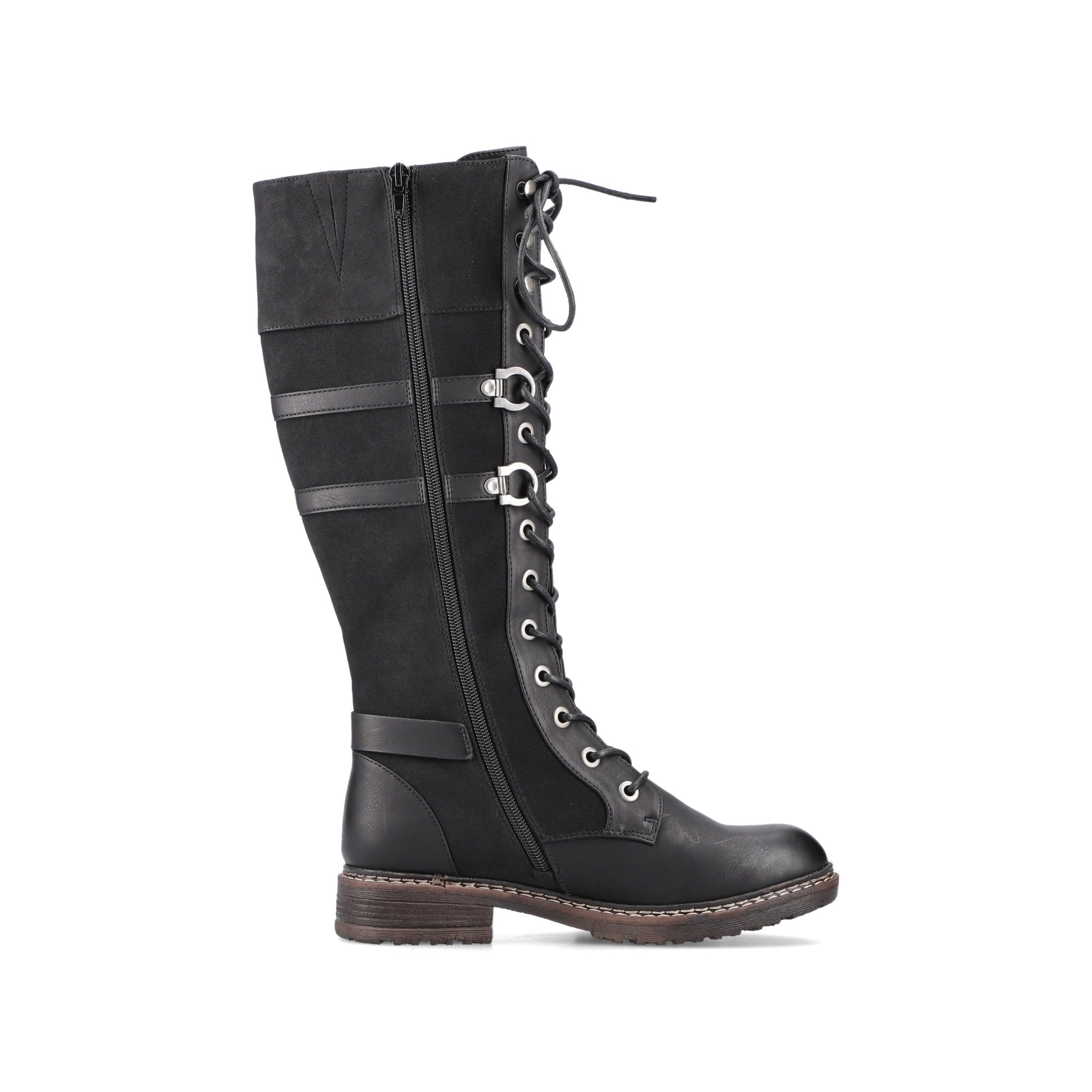 Rieker 94732 Long Lace Up/Zip Boot - Black - image 004 |ww_colour=black|ww_order=004|