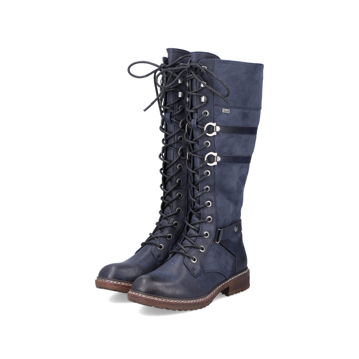 Rieker 94732 Long Lace Up/Zip Boot - Blue - image 002 |ww_colour=blue|ww_order=002|
