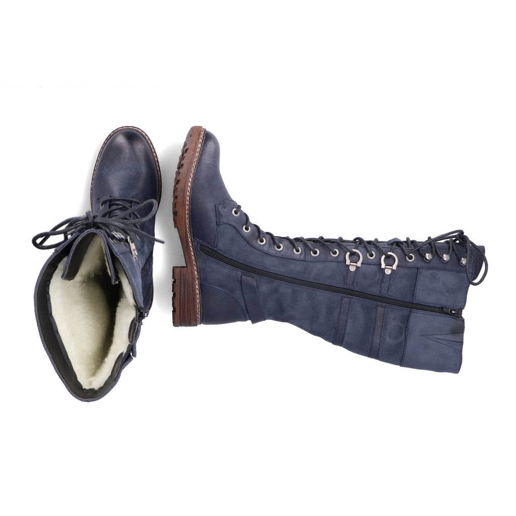 Rieker 94732 Long Lace Up/Zip Boot - Blue - image 003 |ww_colour=blue|ww_order=003|