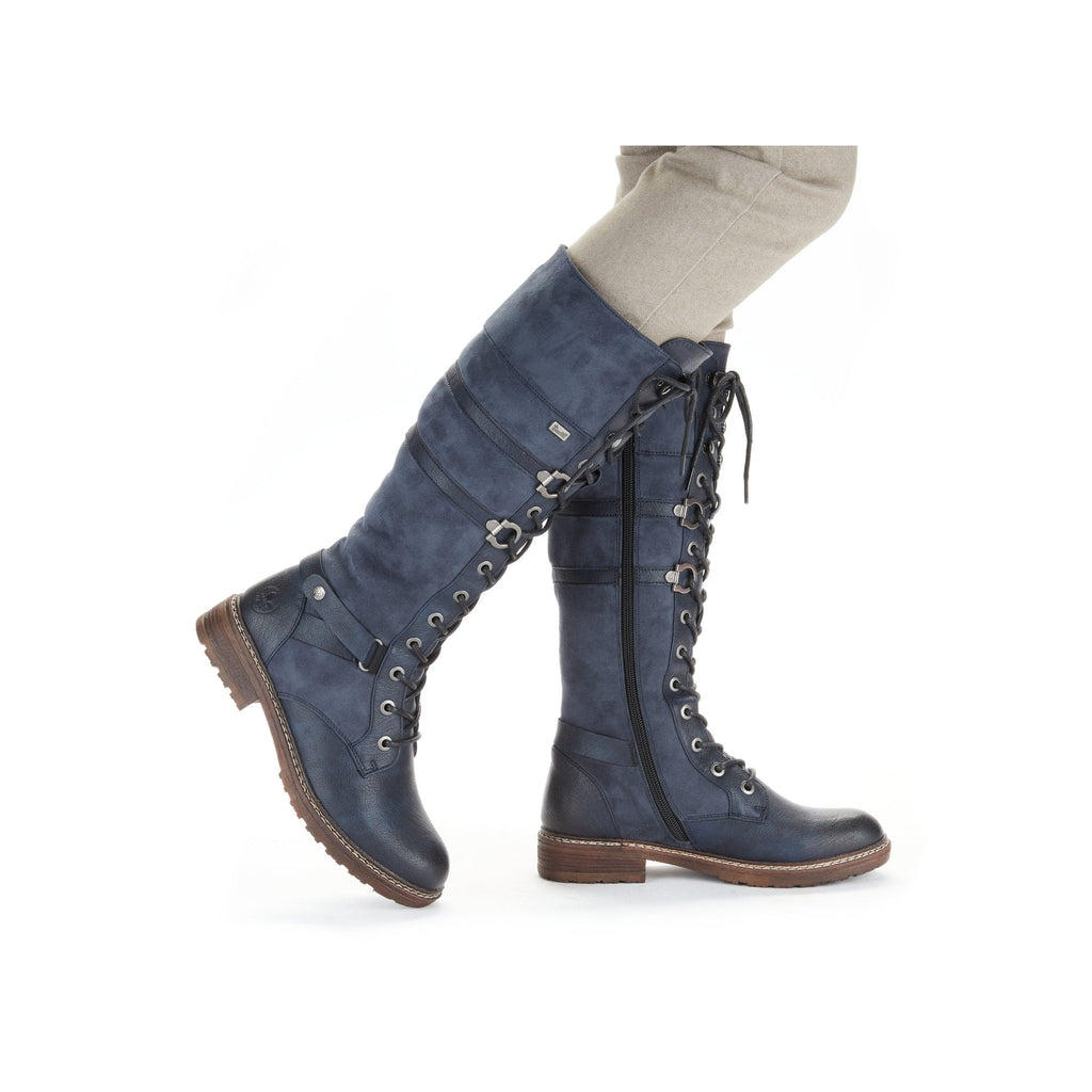 Rieker 94732 Long Lace Up/Zip Boot - Blue - image 004 |ww_colour=blue|ww_order=004|