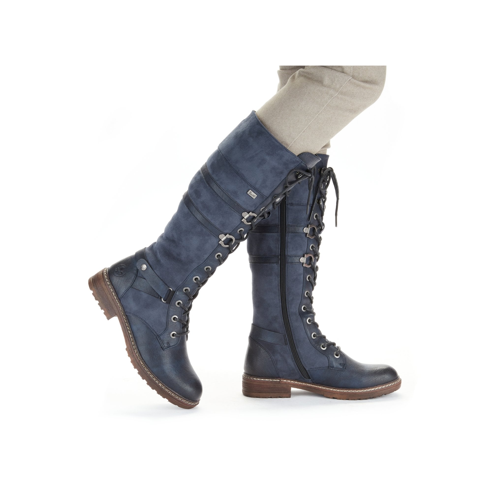 Rieker 94732 Long Lace Up/Zip Boot - Blue - image 004 |ww_colour=blue|ww_order=004|