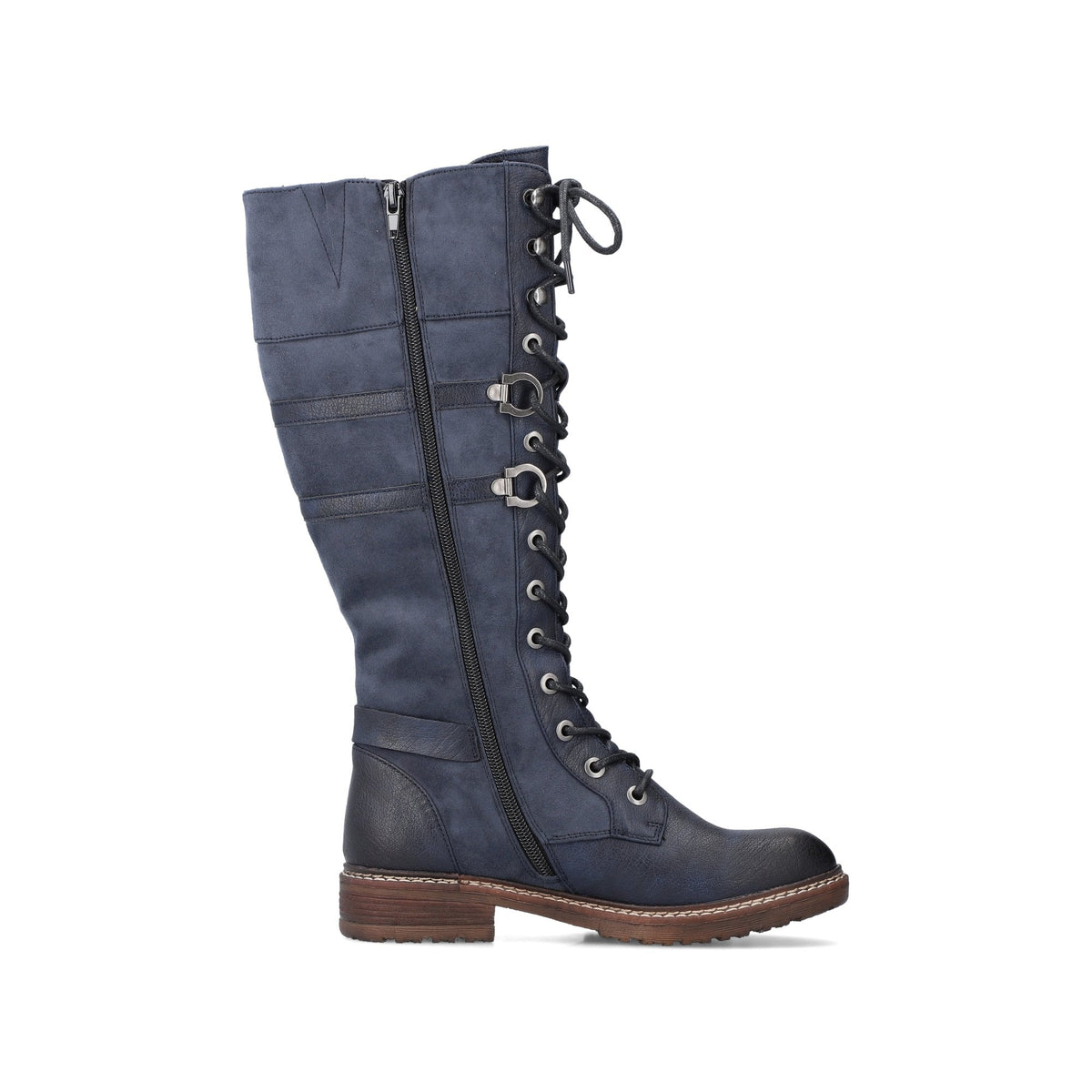 Rieker 94732 Long Lace Up/Zip Boot - Blue - image 005 |ww_colour=blue|ww_order=005|