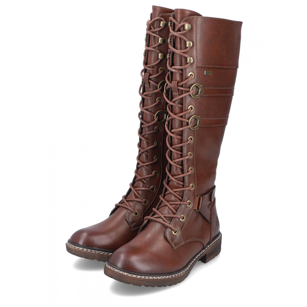 Rieker 94732 Long Lace Up/Zip Boot - Tan - image 002 |ww_colour=tan|ww_order=002|