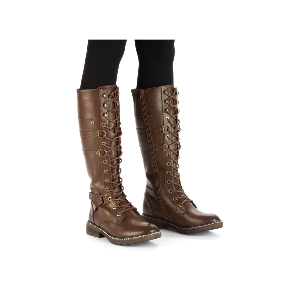 Rieker 94732 Long Lace Up/Zip Boot - Tan - image 004 |ww_colour=tan|ww_order=004|