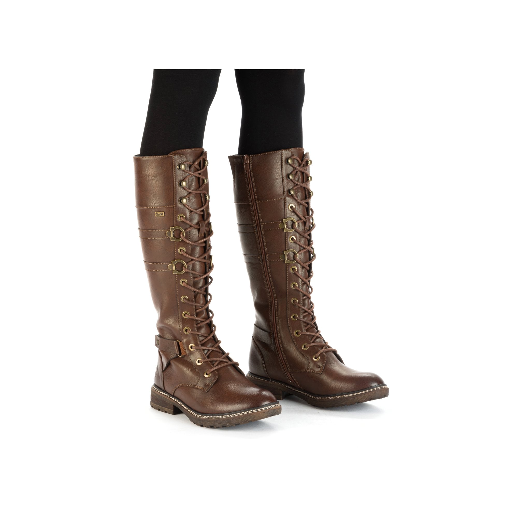Rieker 94732 Long Lace Up/Zip Boot - Tan - image 004 |ww_colour=tan|ww_order=004|