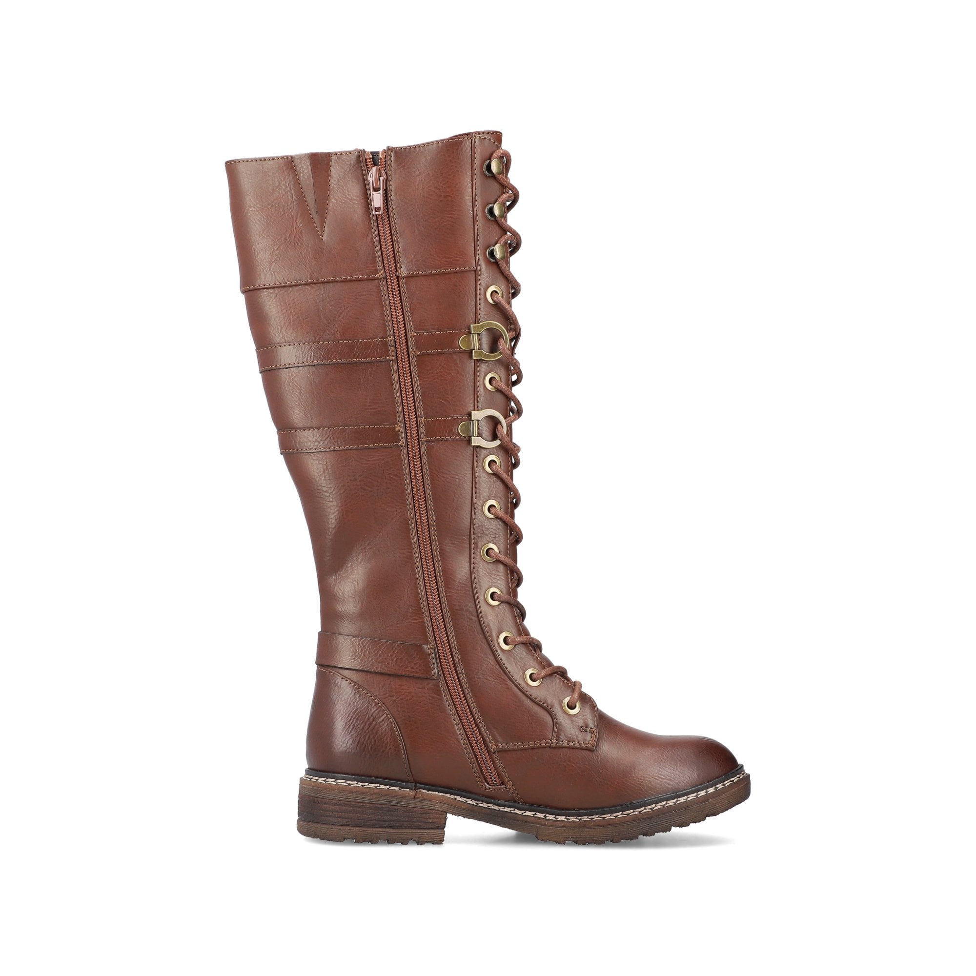 Rieker 94732 Long Lace Up/Zip Boot - Tan - image 005 |ww_colour=tan|ww_order=005|