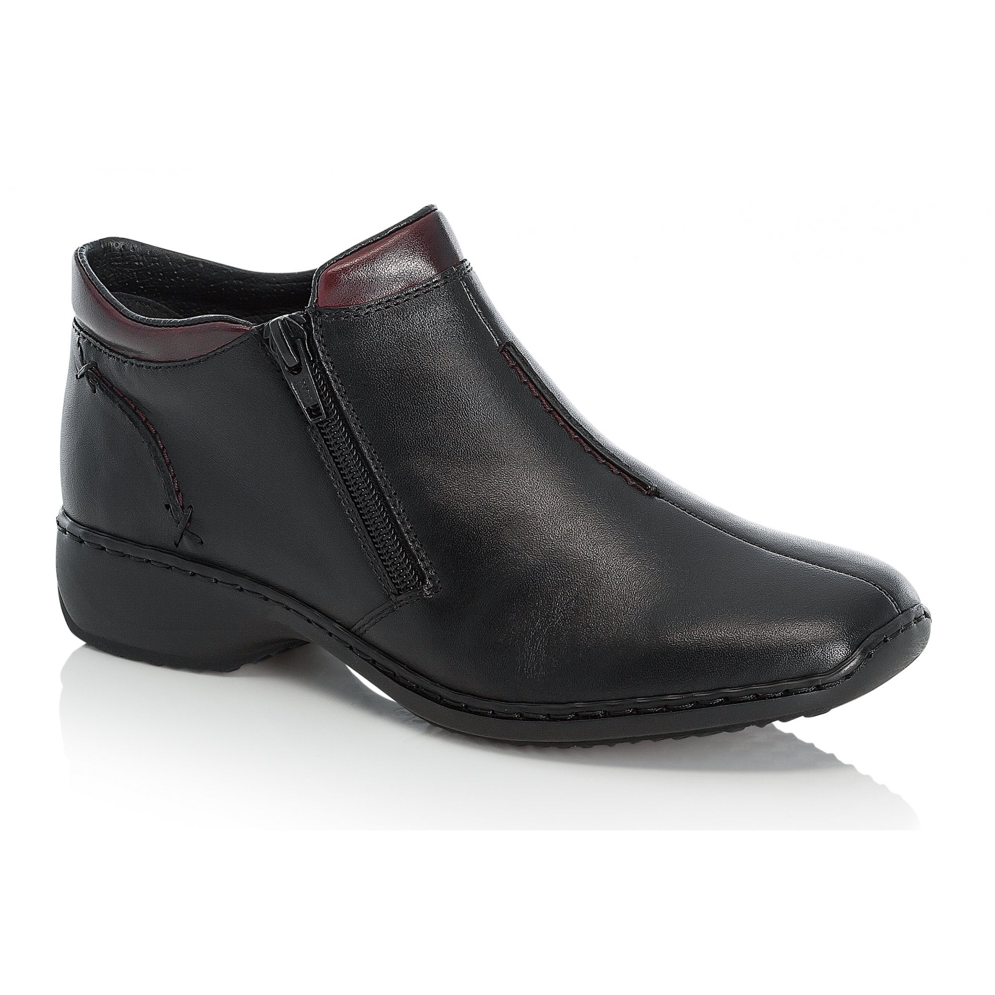 Rieker L3882 Twin-Zip Ankle Boot - Black Combi - image 001 |ww_colour=black-combi|ww_order=001|