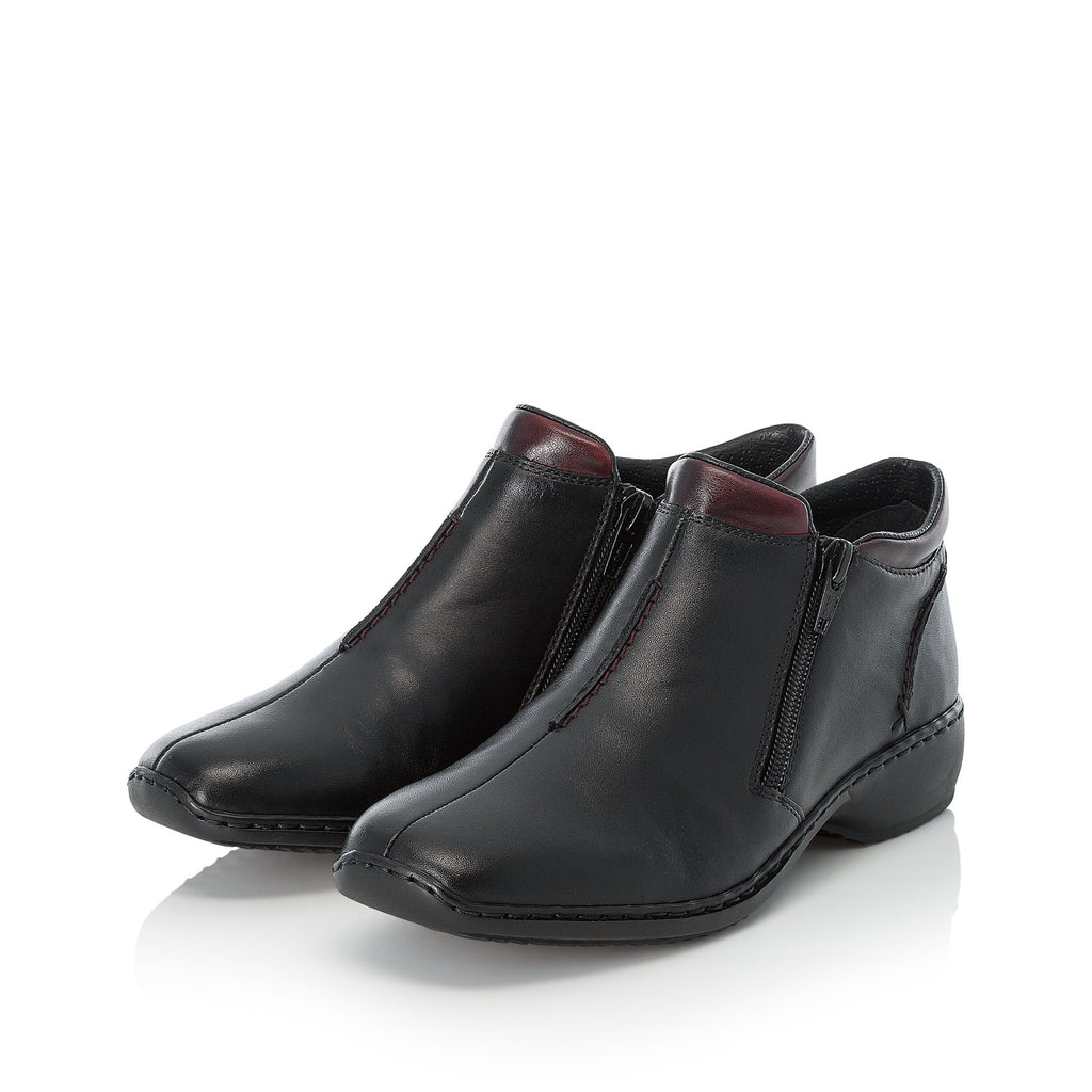 Rieker L3882 Twin-Zip Ankle Boot - Black Combi - image 002 |ww_colour=black-combi|ww_order=002|