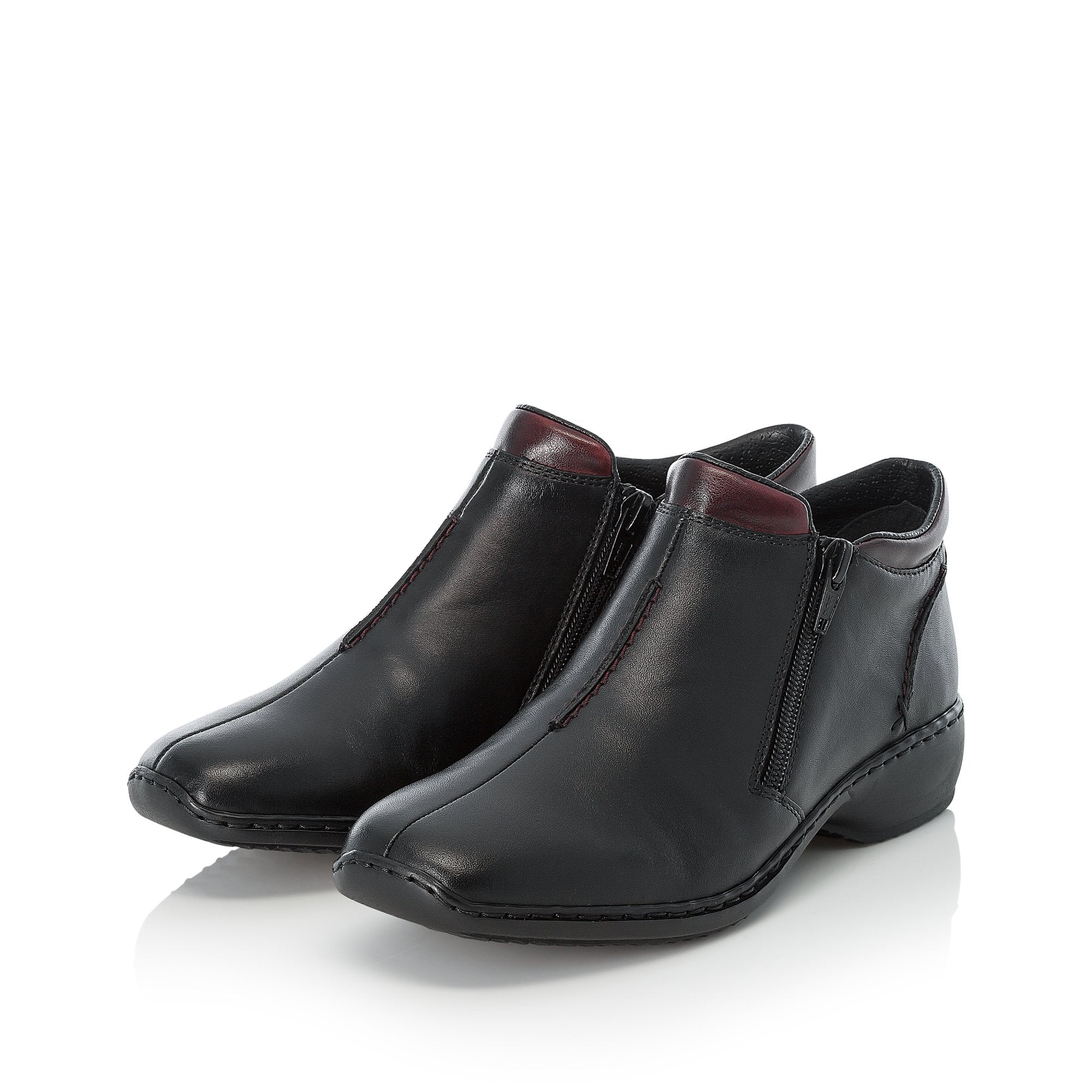 Rieker L3882 Twin-Zip Ankle Boot - Black Combi - image 002 |ww_colour=black-combi|ww_order=002|