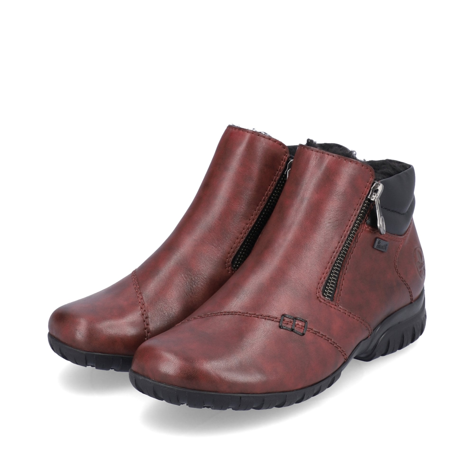 Rieker L4655 Zip Up Ankle Booties - Red - image 002 |ww_colour=red|ww_order=002|