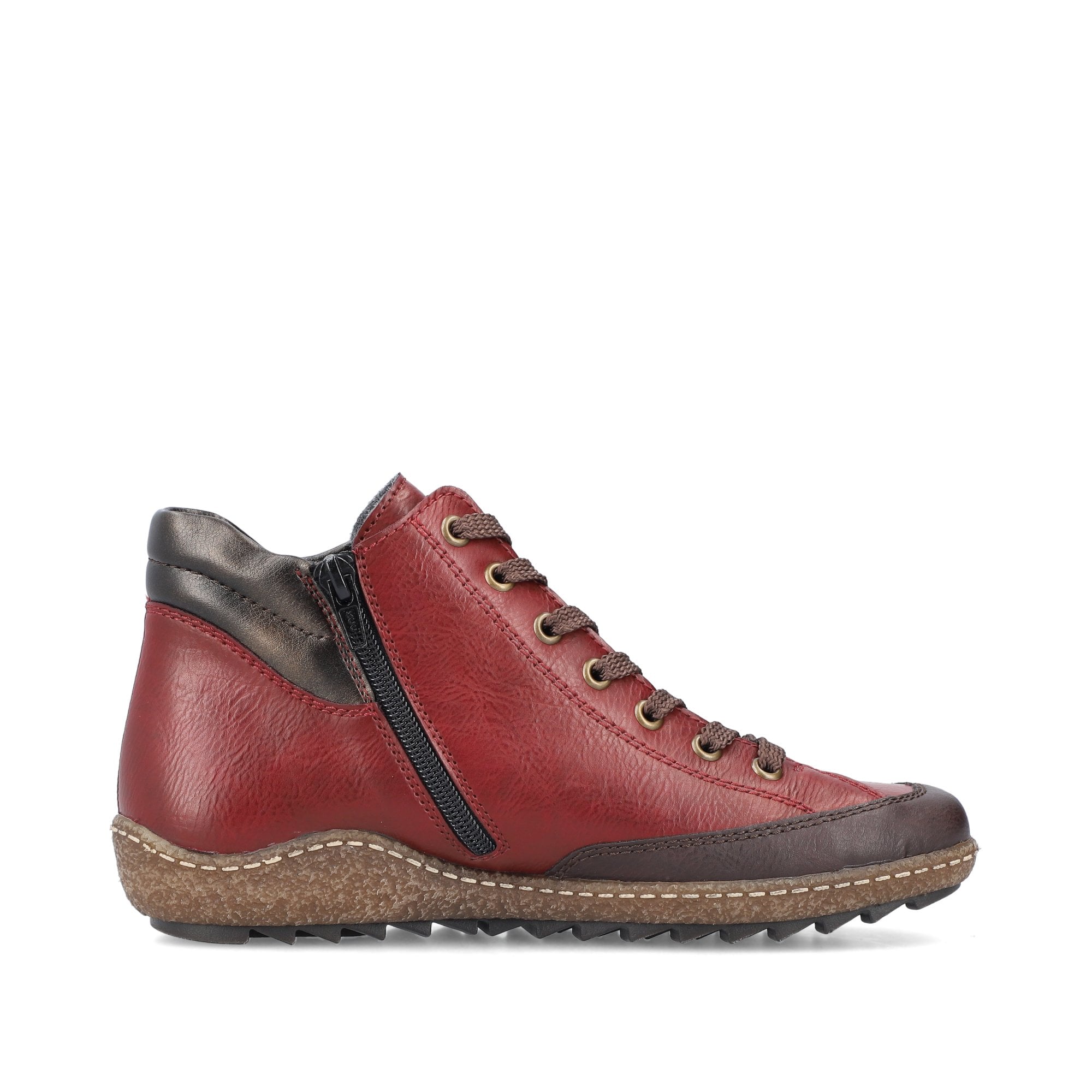 Rieker L7500 Lace/Zip Up Ankle Boot - Red - image 004 |ww_colour=red|ww_order=004|