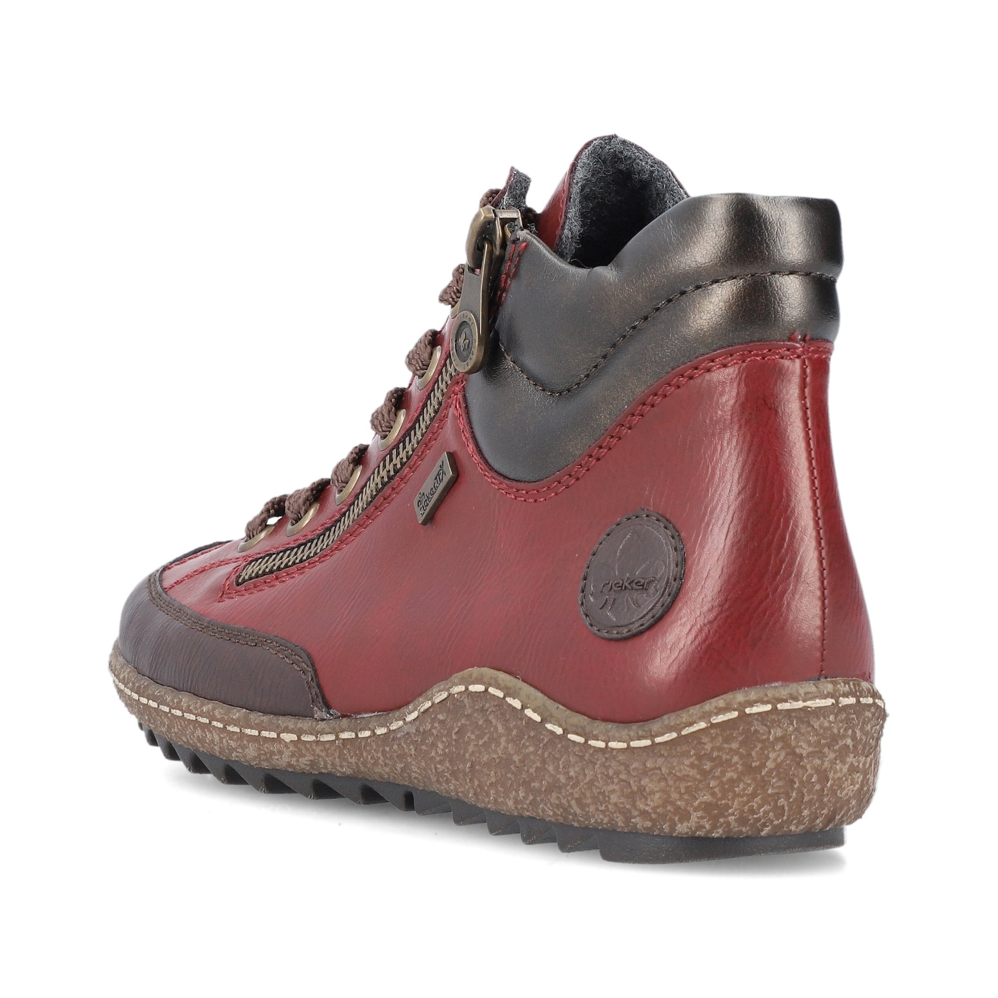Rieker L7500 Lace/Zip Up Ankle Boot - Red - image 009 |ww_colour=red|ww_order=009|
