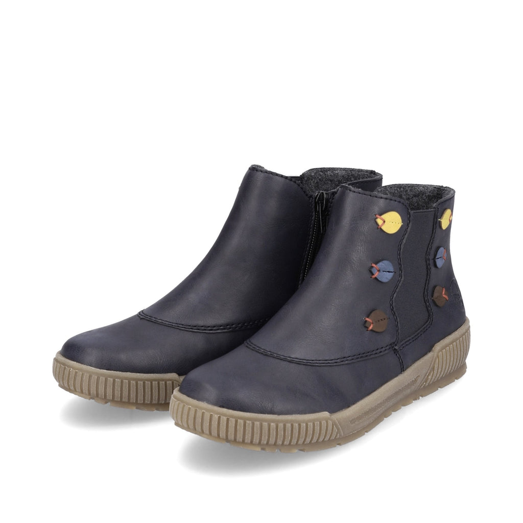 Rieker N0751 Zip Up Boot - Blue - image 002 |ww_colour=blue|ww_order=002|