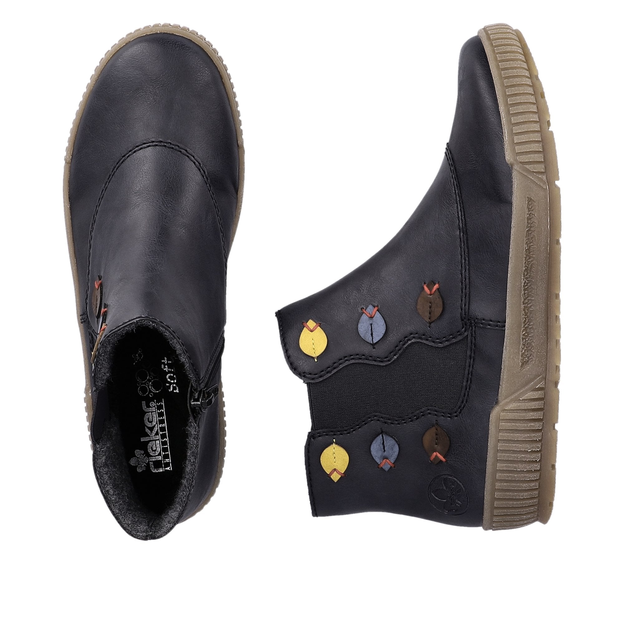 Rieker N0751 Zip Up Boot - Blue - image 003 |ww_colour=blue|ww_order=003|
