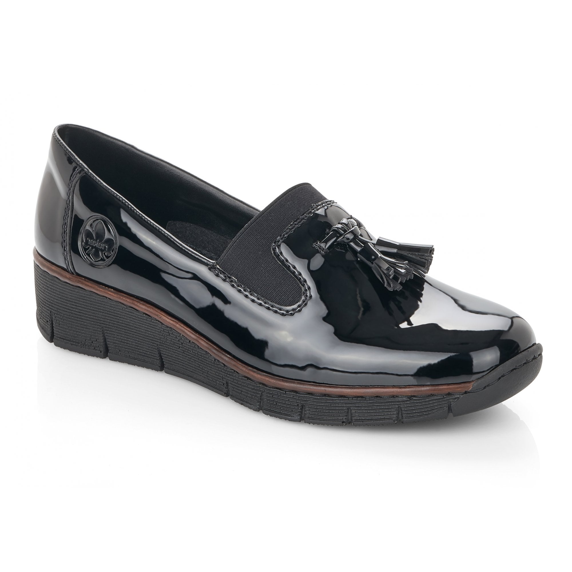 Rieker 53751 Moccasin Shoe - Black Patent - image 001 |ww_colour=black-patent|ww_order=001|