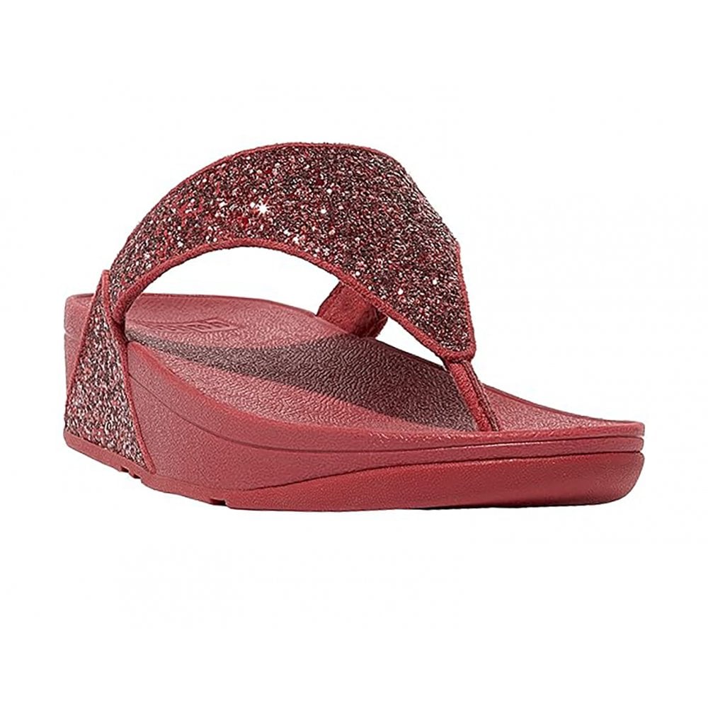 Fitflop Lulu Glitter Toe-Post Sandals - Dusky Red - image 001 |ww_colour=dusky-red|ww_order=001|