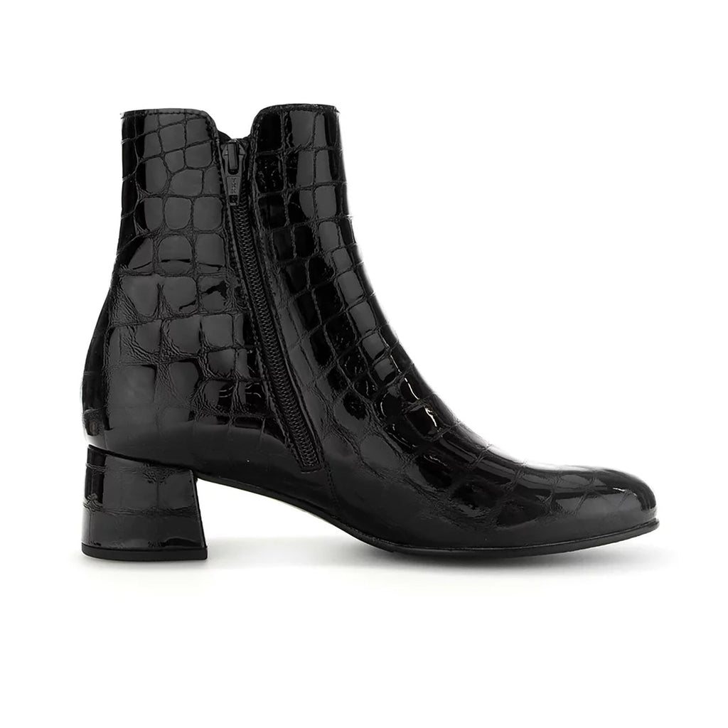 Gabor Abbey Zip Up Ankle Boot - Black Patent - image 002 |ww_colour=black-patent|ww_order=002|