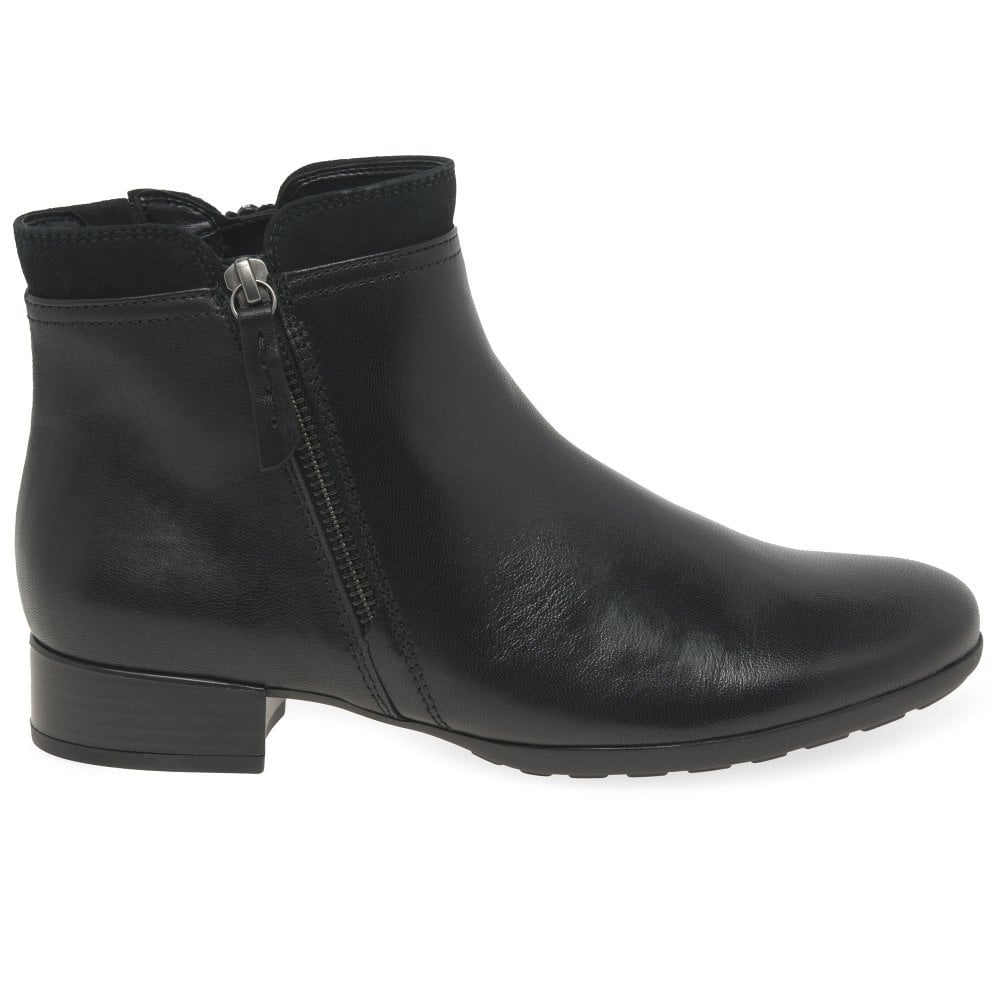 Gabor Zip Up Briano H Fit Ankle Boot - Black Leather - image 003 |ww_colour=black-leather|ww_order=003|