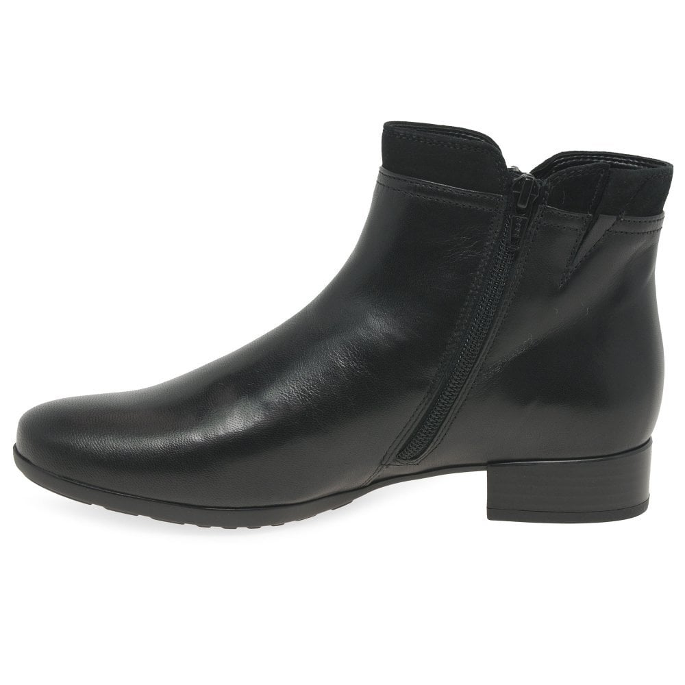 Gabor Zip Up Briano H Fit Ankle Boot - Black Leather - image 004 |ww_colour=black-leather|ww_order=004|