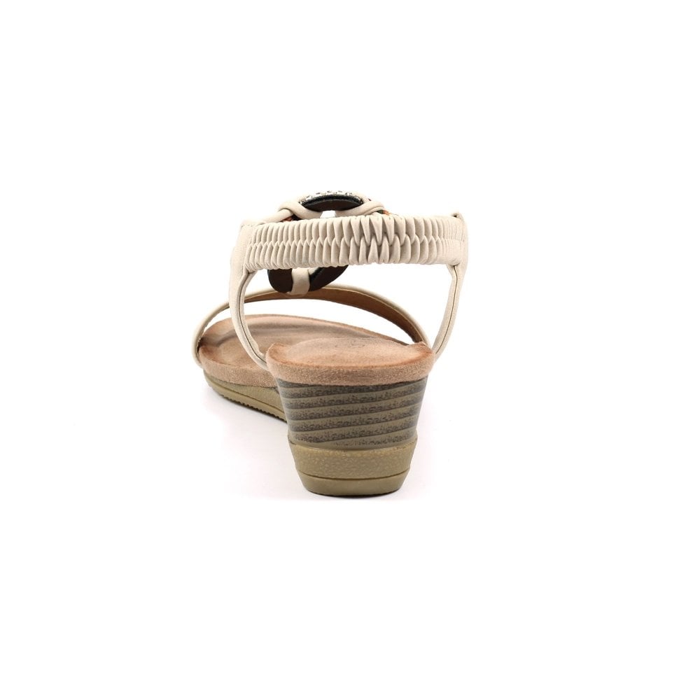 Lunar Genoa Beige Wedge Sandal - Beige - image 003 |ww_colour=beige|ww_order=003|