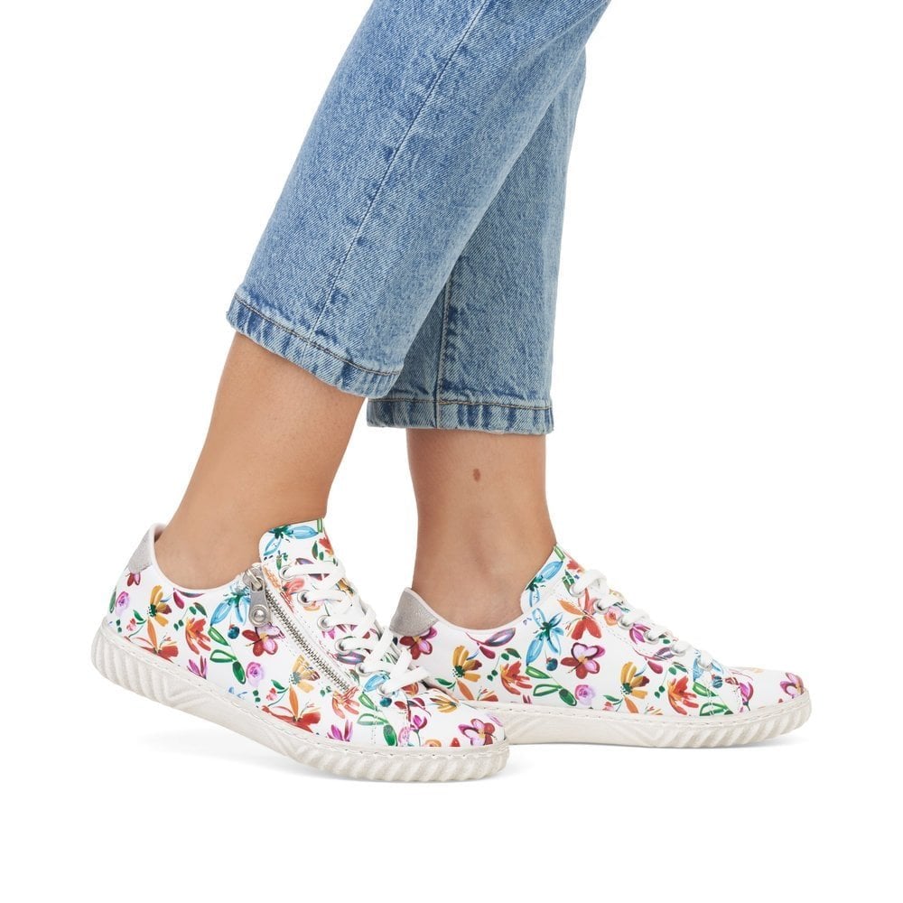 Rieker N0900 Lightweight Casual Lace Up/Zip Shoe - Floral - image 006 |ww_colour=floral|ww_order=006|