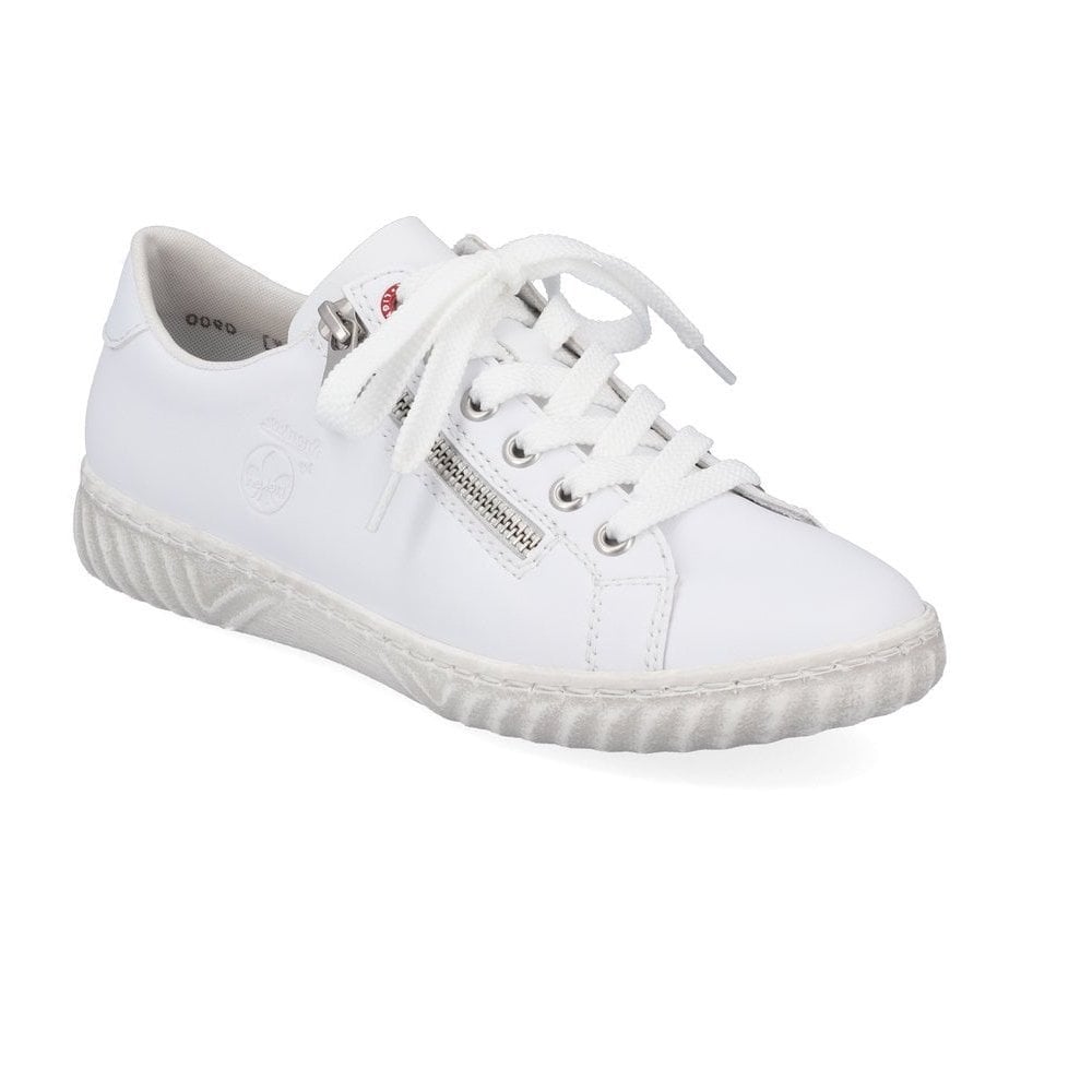 Rieker N0900 Lightweight Casual Lace Up/Zip Shoe - White - image 001 |ww_colour=white|ww_order=001|