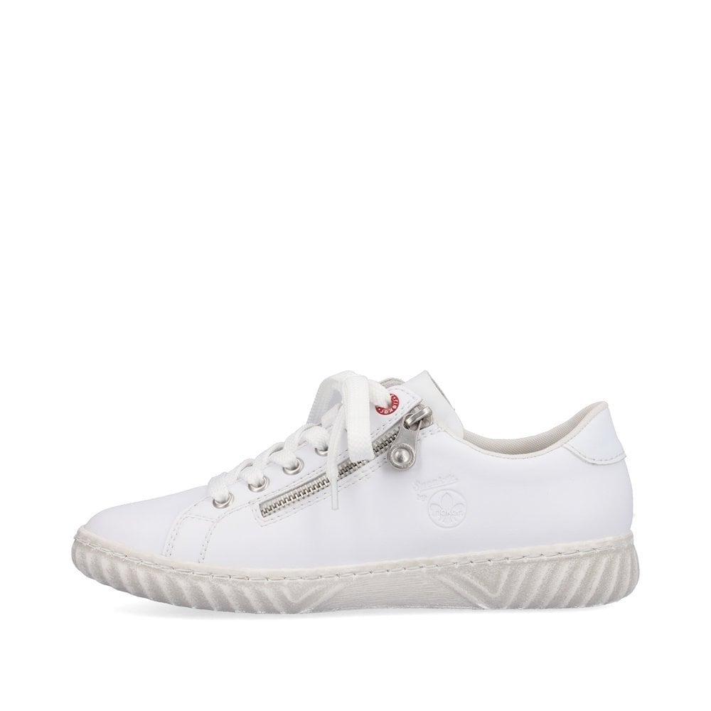 Rieker N0900 Lightweight Casual Lace Up/Zip Shoe - White - image 003 |ww_colour=white|ww_order=003|
