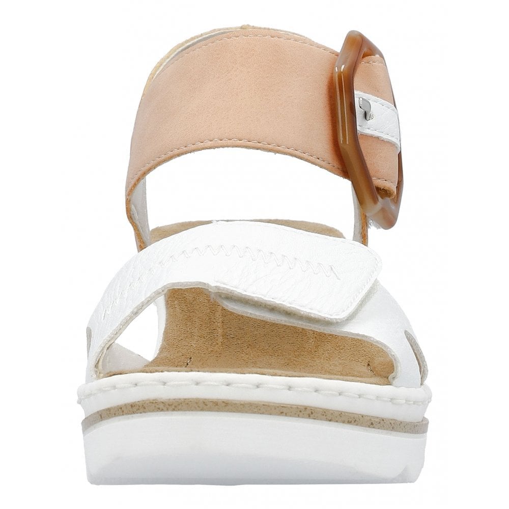 Rieker Wedge Sandal with Hook & Loop Fastening - Orange - image 004 |ww_colour=orange|ww_order=004|