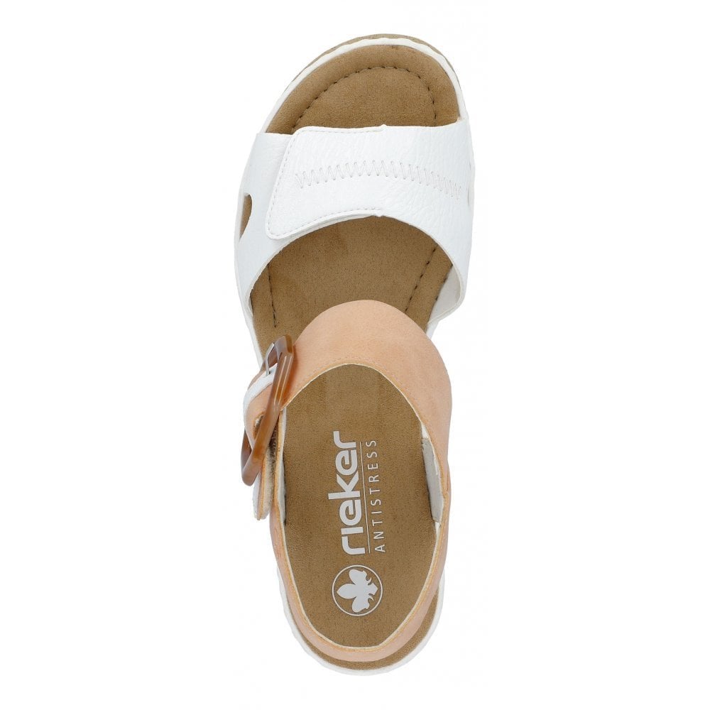 Rieker Wedge Sandal with Hook & Loop Fastening - Orange - image 005 |ww_colour=orange|ww_order=005|