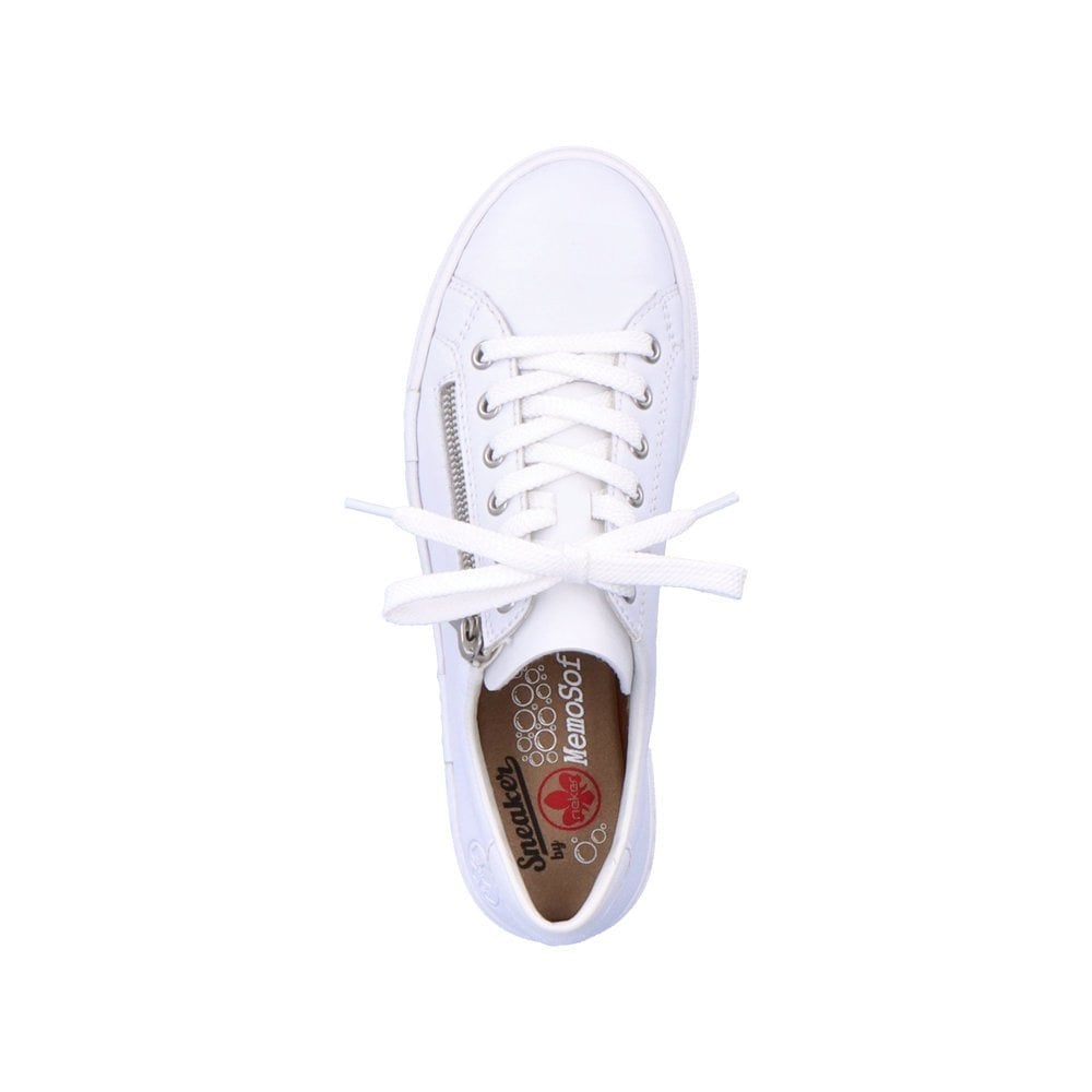 Rieker N4921 Lace/Zip up Casual Shoe - White - image 005 |ww_colour=white|ww_order=005|