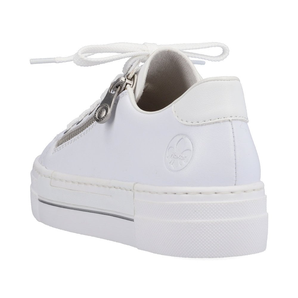 Rieker N4921 Lace/Zip up Casual Shoe - White - image 006 |ww_colour=white|ww_order=006|