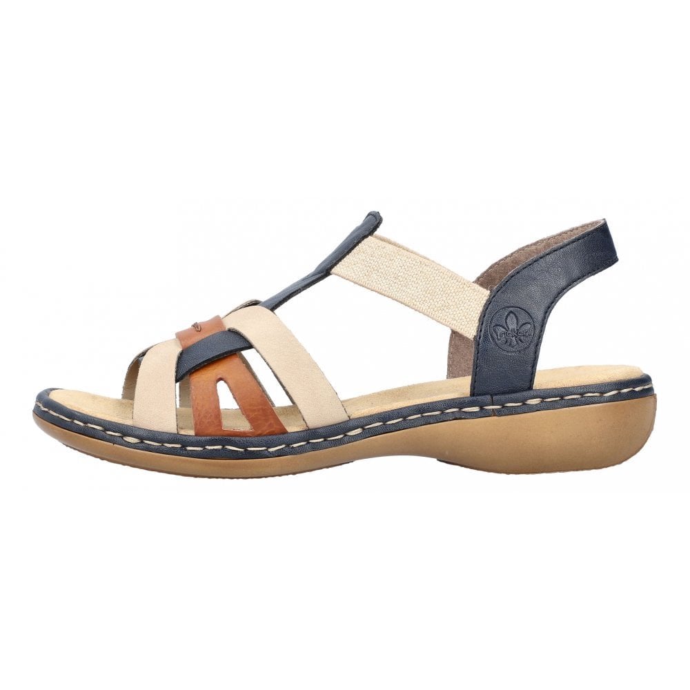 Rieker 65918 Slip On Sandal - Blue Combi - image 002 |ww_colour=blue-combi|ww_order=002|