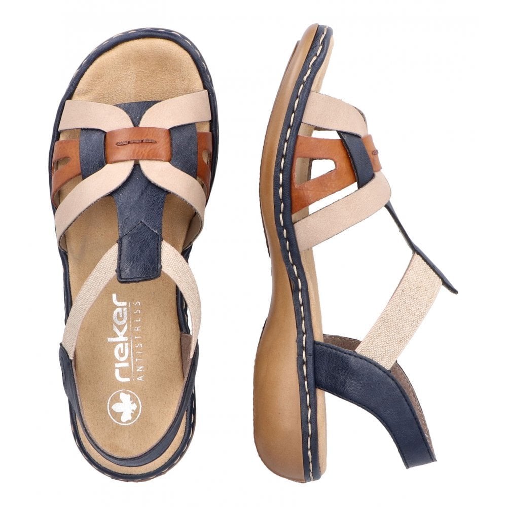 Rieker 65918 Slip On Sandal - Blue Combi - image 005 |ww_colour=blue-combi|ww_order=005|