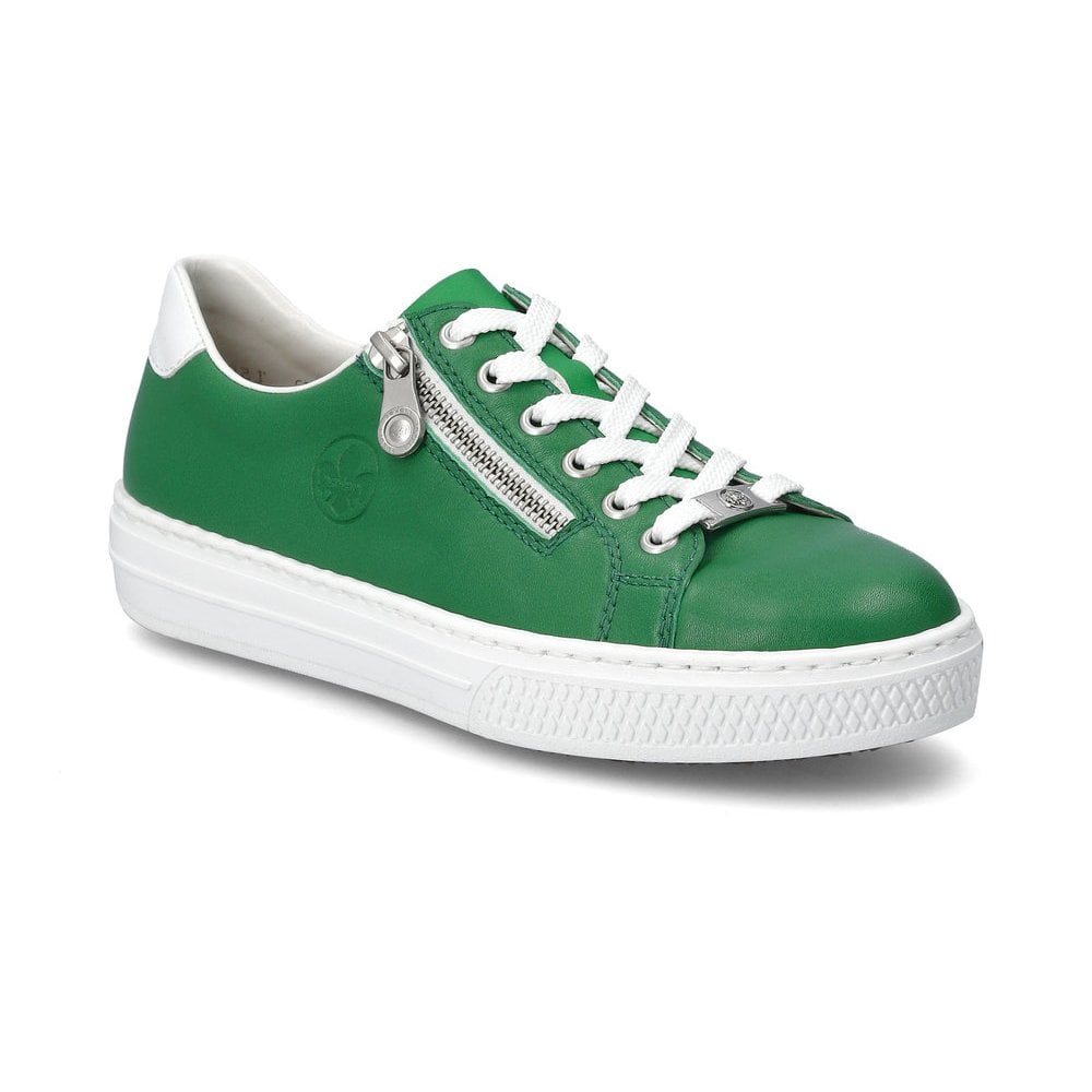 Rieker L59L1 Lace/Zip Up Casual Shoe - Green - image 001 |ww_colour=green|ww_order=001|