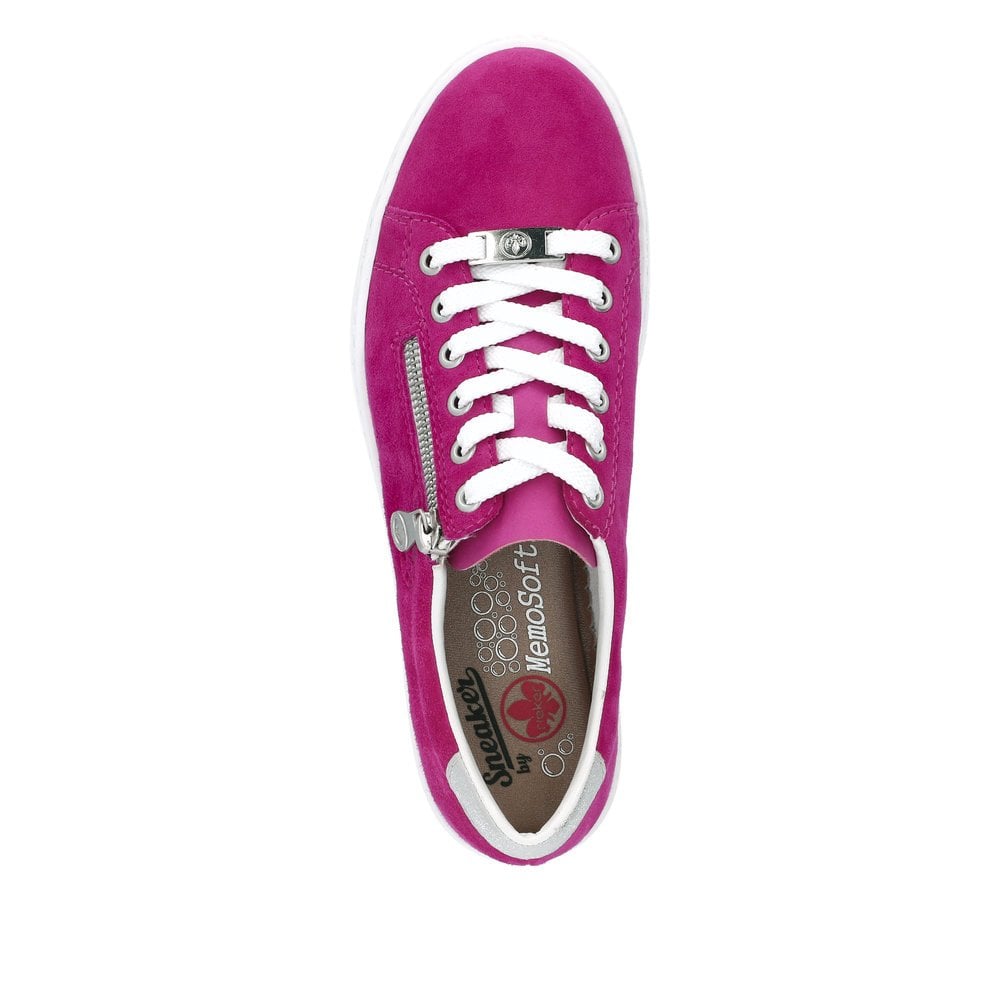 Rieker L59L1 Lace/Zip Up Casual Shoe - Fuchsia - image 002 |ww_colour=fuchsia|ww_order=002|